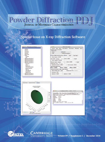 Powder Diffraction Journal December 2014 Supplement 1 coverart