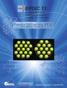 Powder Diffraction Journal September 2013 Supplement 2 coverart