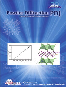 Powder Diffraction Journal September 2016 Coverart