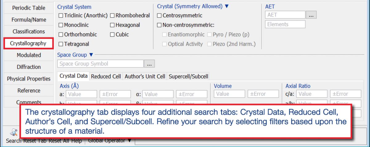PDF-4+ 2020 Search Window Tab - crystallography
