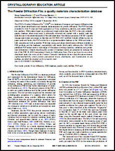 The Powder Diffraction File: a quality materials characterization database