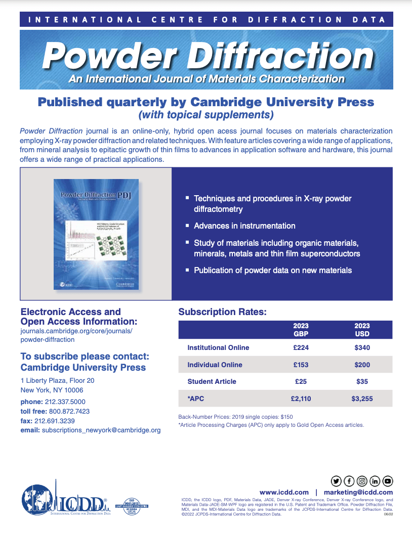Powder Diffraction Journal