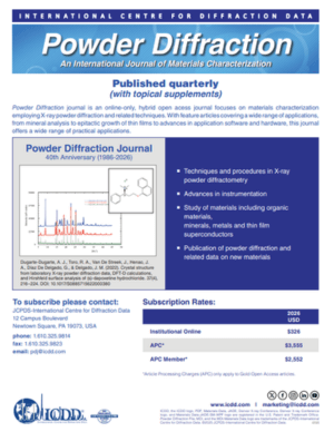 ICDD Powder Diffraction Journal 2025-2026